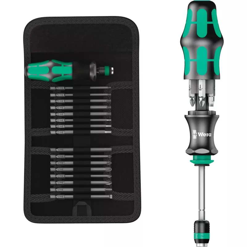Wera Kraftform Kompakt 25 set cacciavite a inserti, 7 pz., nero/verde