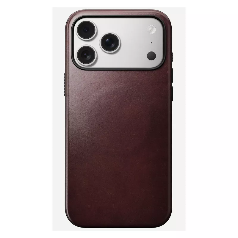 Custodia in pelle Nomad Modern per iPhone 17 Pro Max (6,9 pollici) – bordeaux, pelle+TPU+PC