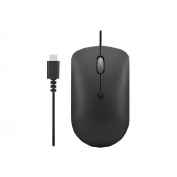 Mouse ottico con filo Lenovo GY51D20875 USB Type-C, ambidestro, 2400 DPI, 4 tasti, nero