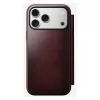 Custodia per smartphone Nomad Modern Leather Folio per iPhone 17 Pro Max — pelle, TPU, PC, alluminio, bordeaux, 16 cm (6,3 pollici)