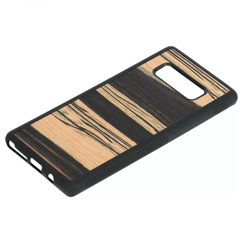Custodia per smartphone man and wood per Samsung Galaxy Note 8 — ebano bianco finitura nera