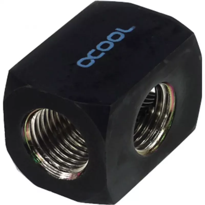Alphacool HF Anschlussterminal TEE raccordo a T tondo G1/4 - Deep Black (17030)