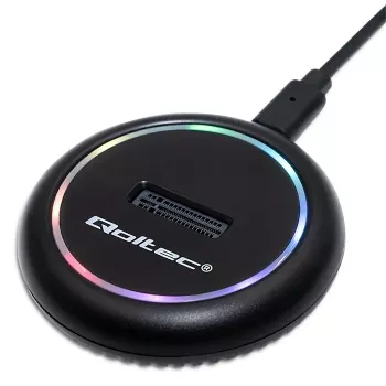 Docking station per SSD M.2 QOLTEC 52275 per unità SATA e NVMe, porta USB
