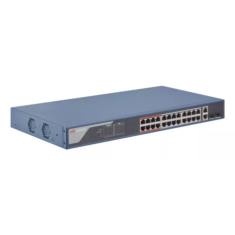 Hikvision DS-3E1326P-EI(B) switch PoE Smart Managed, 24x 10/100 PoE+, budget PoE di 370 W