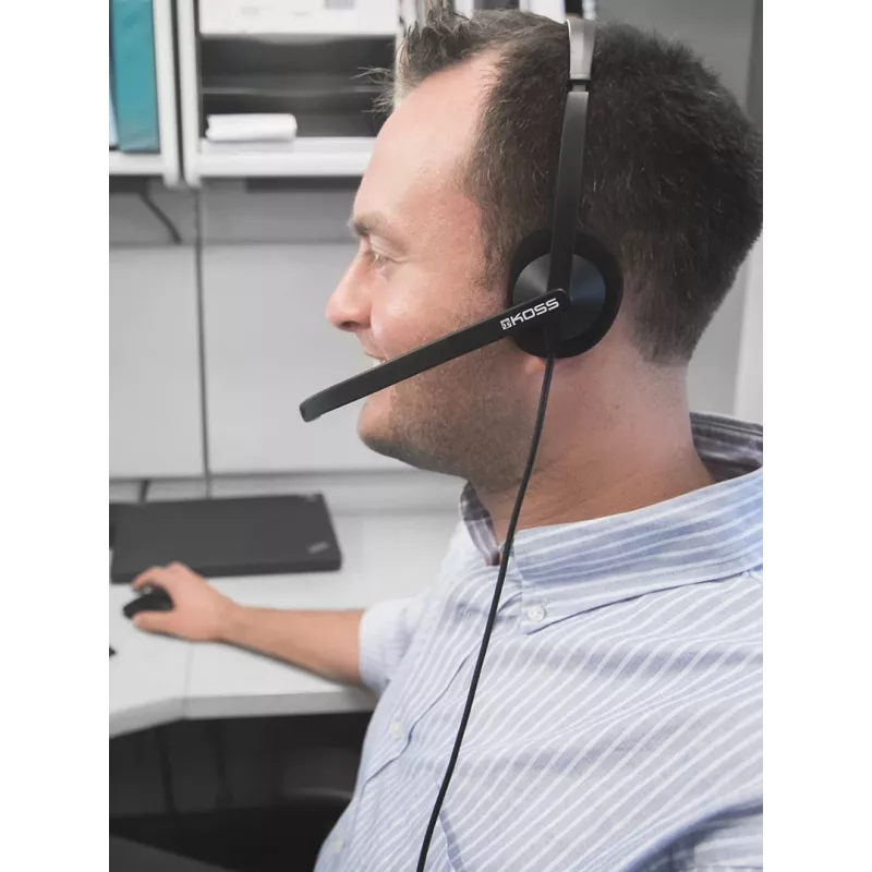 Koss CS200i headset cuffie con archetto cablate ufficio/call center nere