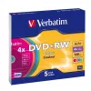 VERBATIM 43297 Verbatim DVD+RW slim Jewel Case 5 4.7GB 4x colore