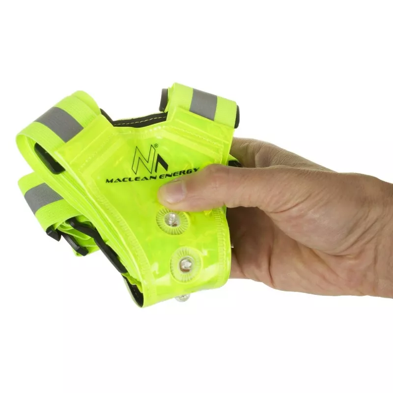 Gilet riflettente LED di sicurezza MACLEAN MCE425 – visibilità a 360°, taglia regolabile