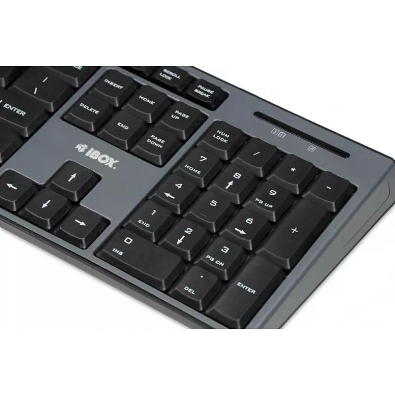 IBOX Desktop Kit Pro set tastiera e mouse wireless, QWERTY full-size 104 tasti, 2,4 GHz, 1200 DPI, nero