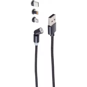 Cavo USB ShiverPeaks BS14-19002 2 m USB-A USB-C/Micro-USB B nero