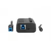 Natec Mantis 2 NHU-1557 hub USB 3.0 a 4 porte, ingresso USB Type-B, interruttori on/off, alimentatore, nero