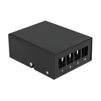Patch panel DeLOCK keystone 4 porte nero