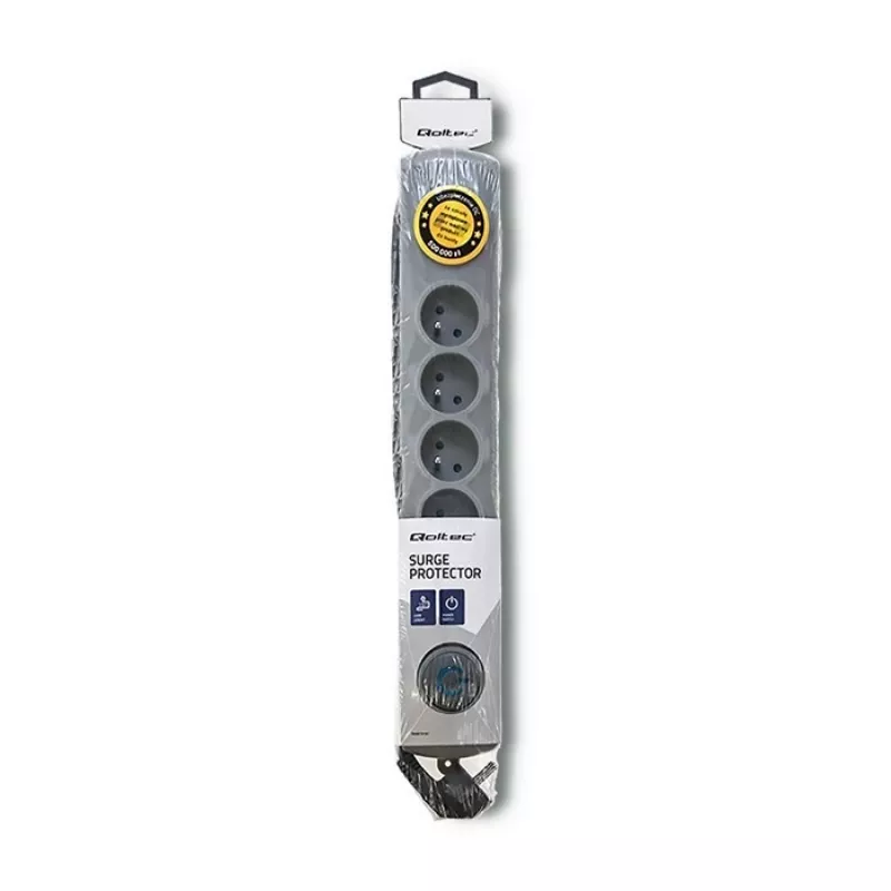 Protezione da sovratensione Qoltec 50166 grigio 6 prese AC 230V 3m