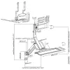Workstation da parete MACLEAN MC-838 con molla a gas per monitor, tastiera e PC