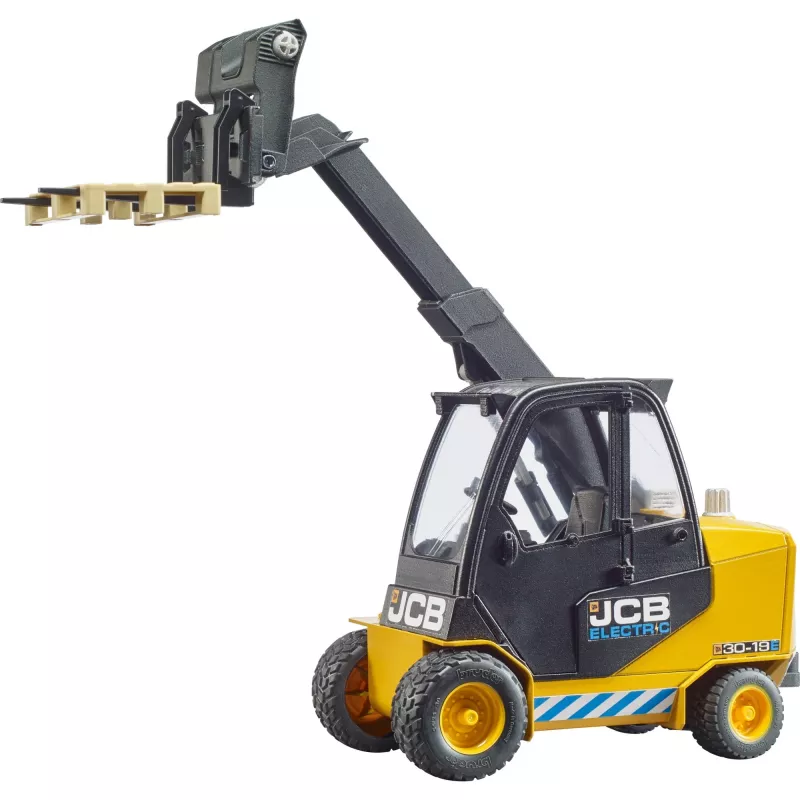 Carrello elevatore BRUDER JCB Teletruk giocattolo — ABS, età consigliata 3+, nero e giallo