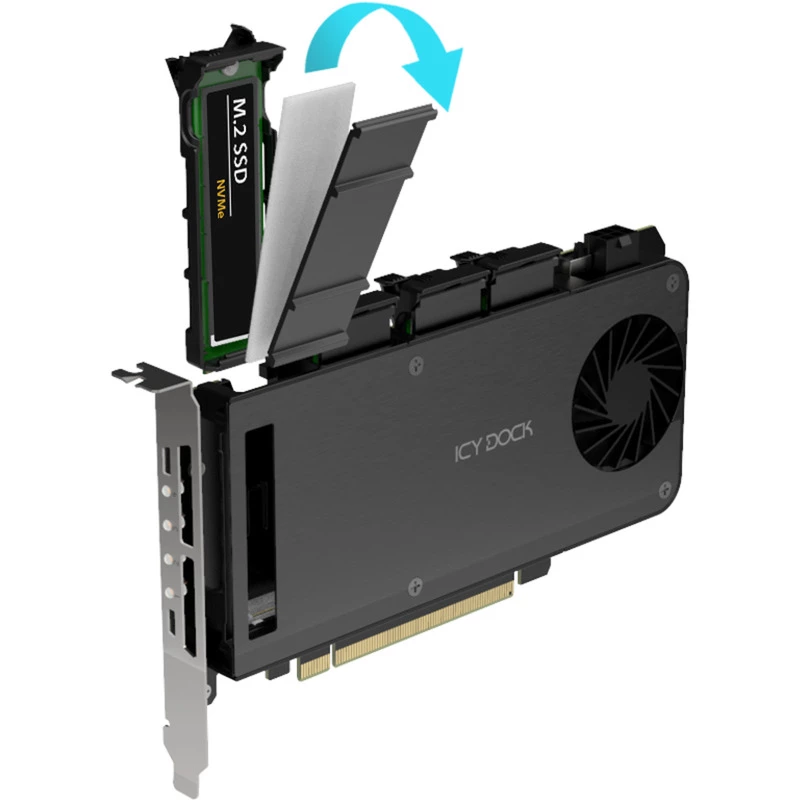 Scheda adattatore 4 x M.2 NVMe SSD Mobile Rack, Icy Dock MB204MP-B