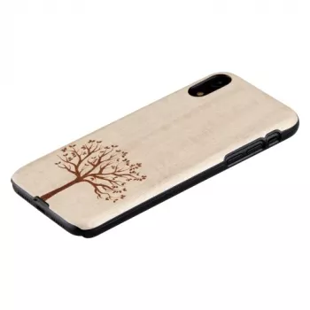 Custodia per smartphone man and wood per iPhone XR — legno di melo, superficie nera