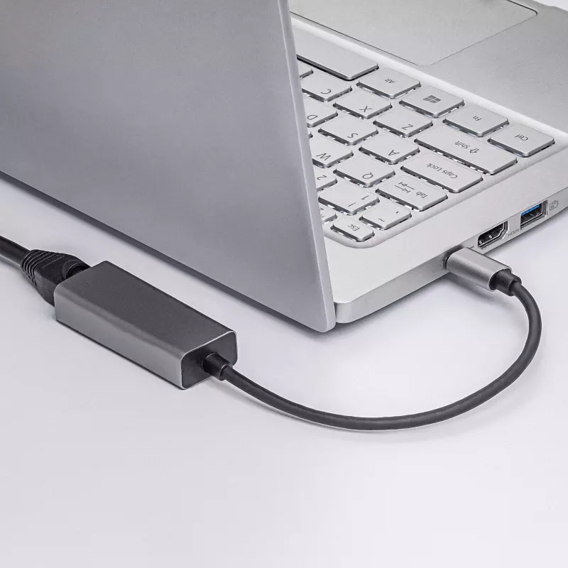 Adattatore Akyga AK-AD-65 da USB-C a Ethernet Gigabit, RJ45, 15 cm, argento