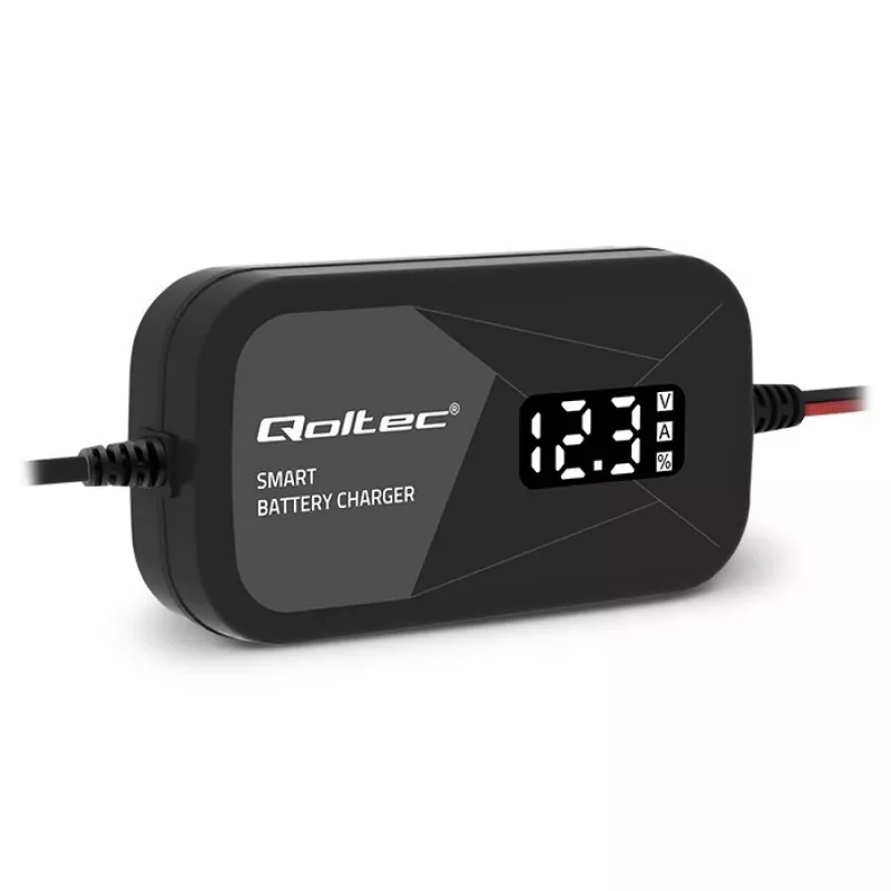 Caricabatterie QOLTEC 52492 12V 2A con controllo a microprocessore e rigenerazione celle