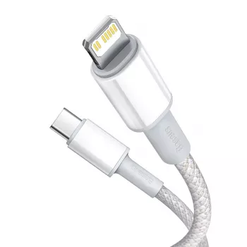 Cavo USB-C a Lightning Baseus High Density intrecciato, 20W, PD, 2m (bianco)