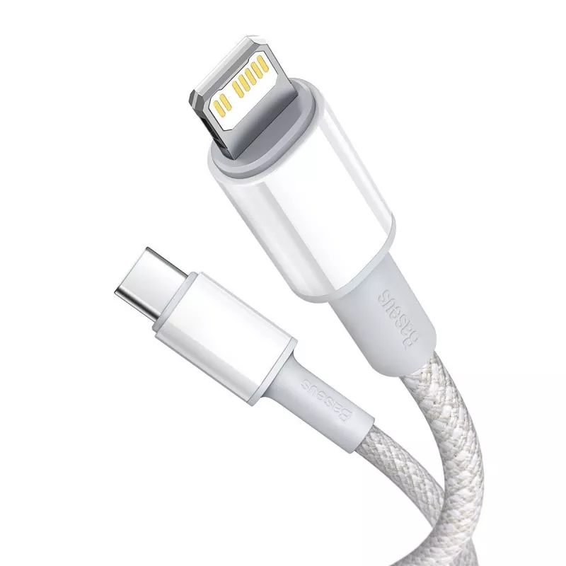 Cavo USB-C a Lightning Baseus High Density intrecciato, 20W, PD, 2m (bianco)