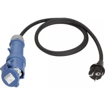 Cavo di alimentazione AS Schwabe 1,5 m H07RN-F 3G2,5 con connettore femmina CEE 16A e connettore maschio Schuko 250V