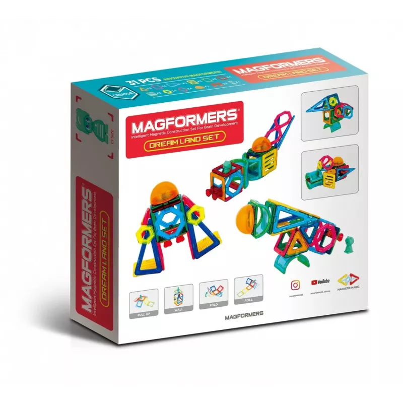 MAGFORMERS Magnetic Blocks Drea Land — set di costruzioni magnetiche da 31 pezzi per il gioco creativo