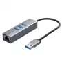 Adattatore USB 3.0 extra digital CA913374 — hub 3 porte USB a RJ45, cavo 0,15 m