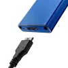 Case per SSD QOLTEC 51832 — esterno M.2 SATA, USB 3.0, fino a 2 TB, blu, supporta unità da 30 mm, 4 slot