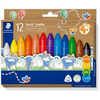 Pastelli a cera Staedtler Noris Jumbo — 12 colori, non tossici, formato jumbo