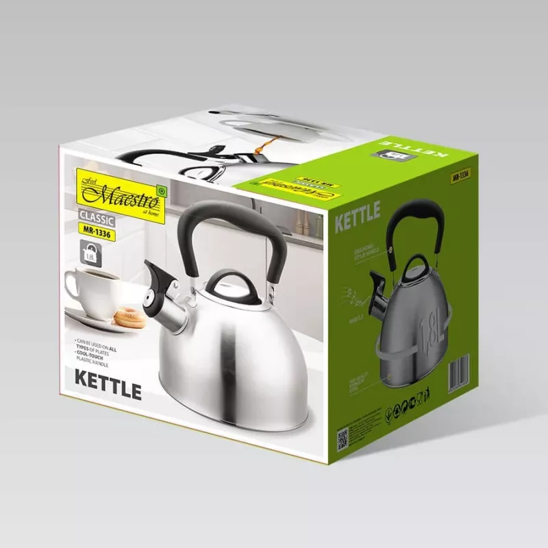Maestro MR-1336 bollitore per fornello, 1,8 l, acciaio inossidabile