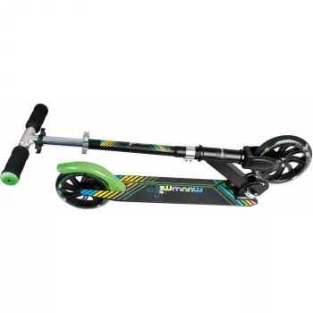 Monopattino Muuwmi alluminio NEON 180 mm con luci — pedana in alluminio, ruote 180 mm, luci LED integrate