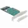 Scheda DeLOCK PCI Express x8 su 2 x NVMe M.2 Key M interne biforcazione formato low-profile