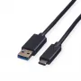ROLINE - Cavo USB - USB Type-C (M) - USB Type-A 9 pin (M) - 1 m (USB 3.1) - stampato - nero (11.02.9011)
