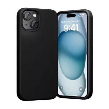 Custodia in silicone Vention KUFB0-20 per iPhone 15 Plus — nero, custodia protettiva sottile