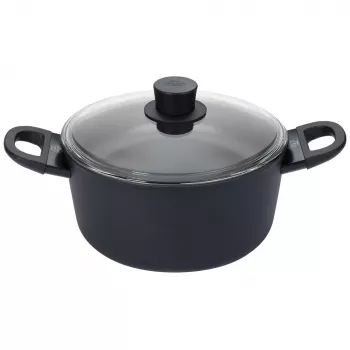 BALLARINI 75002-921-0 pentola rotonda nera alluminio 24 cm