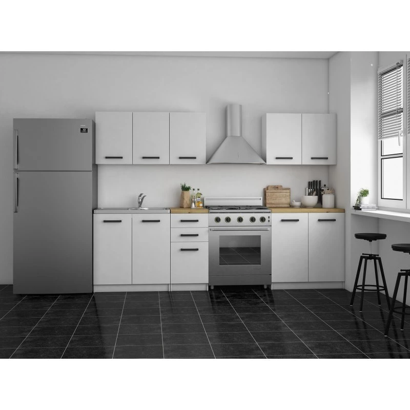 Topeshop KUCHNIA SET 200 BIEL set mobili cucina/sala da pranzo