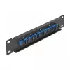 Patch panel fibra ottica DeLOCK 10 pollici 12 porte SC simplex blu 1U nero