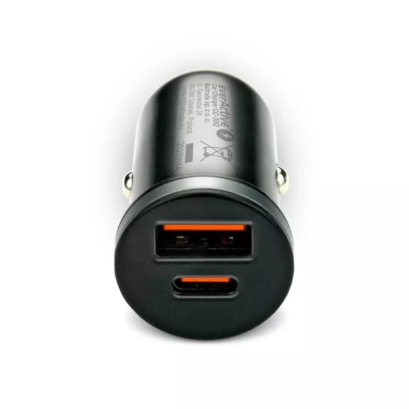 Caricabatterie da auto everActive CC-30Q QC3.0 35W – 1x USB-A, 1x USB-C, ricarica rapida