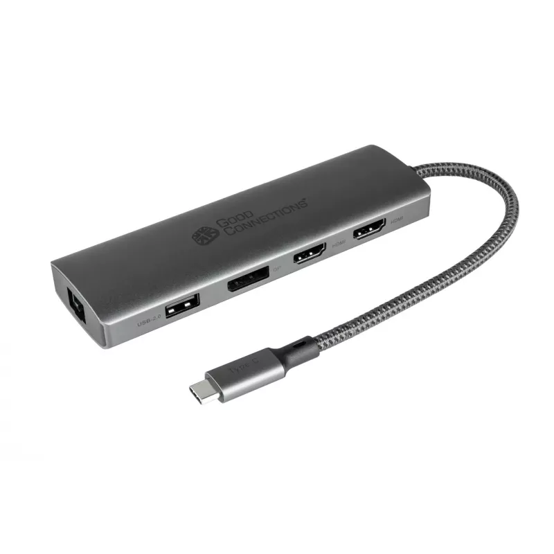 Alcasa HUB-C001A hub interfaccia USB Type-C 5000 Mbit/s antracite