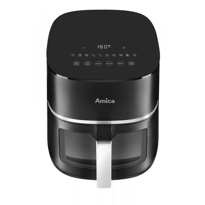Amica AFM 6020 friggitrice ad aria, 7,2 l, 1700 W, 10 programmi, display LCD, nera