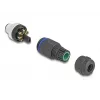 Connettore M12 DeLOCK codifica A 8 poli connettore maschio connessione a vite