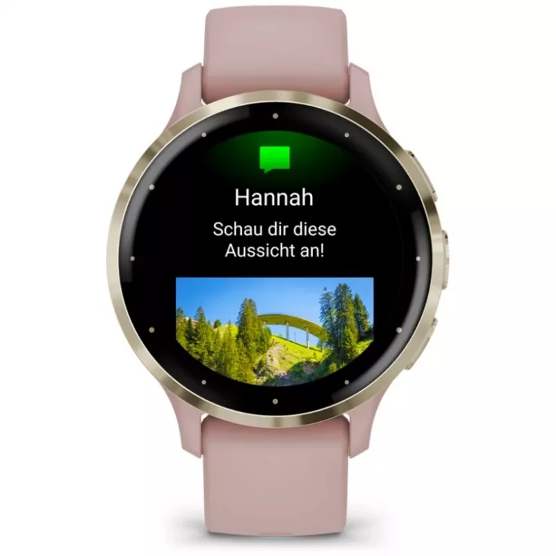 Garmin Venu 3S 3,05 cm (1,2 inch) AMOLED 41 mm digitale 390 x 390 Pixel touchscreen oro, rosa Wi-Fi GPS (satellitare)
