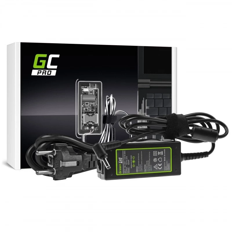 Alimentatore Green Cell AD40P 45W per laptop, 19V 2,37A, da CA a CC, ingresso 100–240V, nero