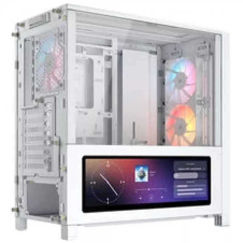 Corsair FRAME 4000D LCD RS case PC, Midi-Tower, ATX, ARGB, vetro temperato - bianco