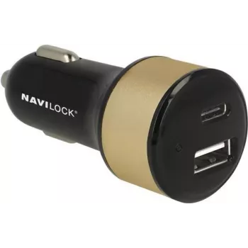 Caricabatterie per dispositivi mobili Navilock 63069 universale nero accendisigari auto