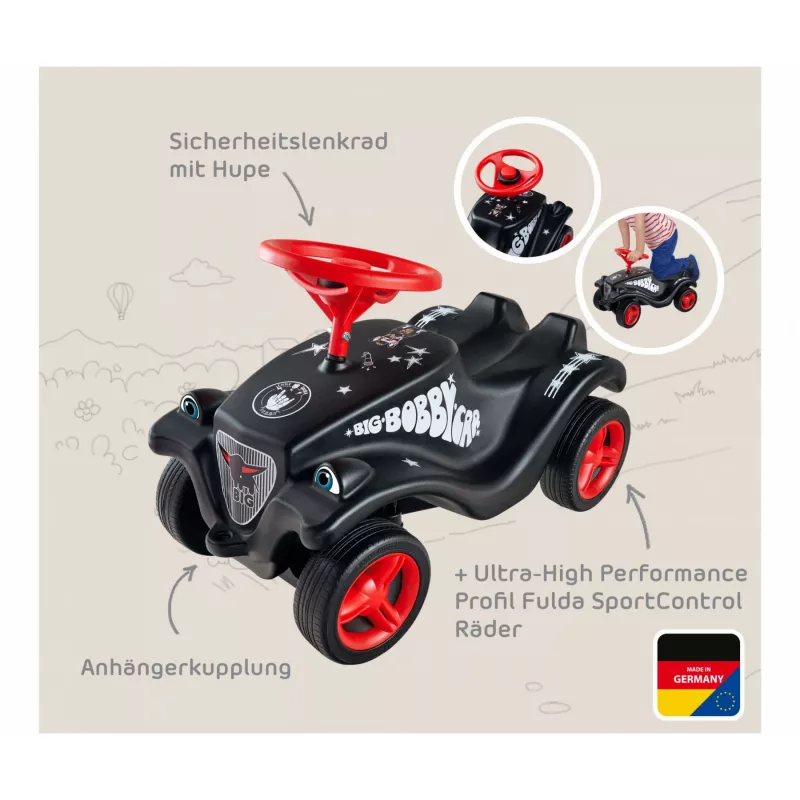 Macchinina scivolo Simba-Dickie BIG Bobby Car Classic Little Rocker — nero/rosso, modello 800056144