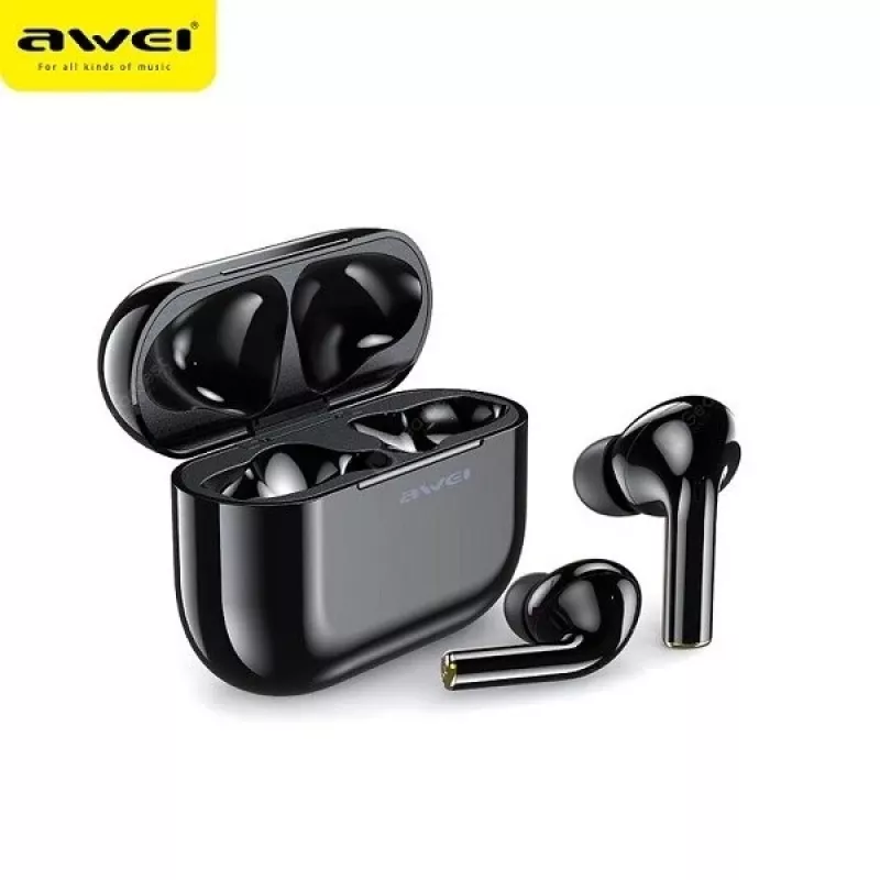 Cuffie Bluetooth 5.0 AWEI T29 TWS + stazione di ricarica nero/nero