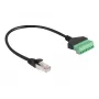 Cavo DeLOCK RJ45 Cat.6 connettore su adattatore per morsettiera 30 cm nero verde