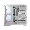 Case PC MODECOM Volcano Panorama Midi Tower bianco — micro ATX, vetro temperato, ARGB, USB-C, supporta GPU 400 mm