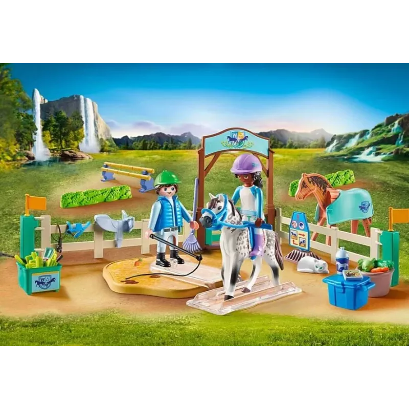 Set di personaggi Cavalli 71637 Scuola di equitazione moderna